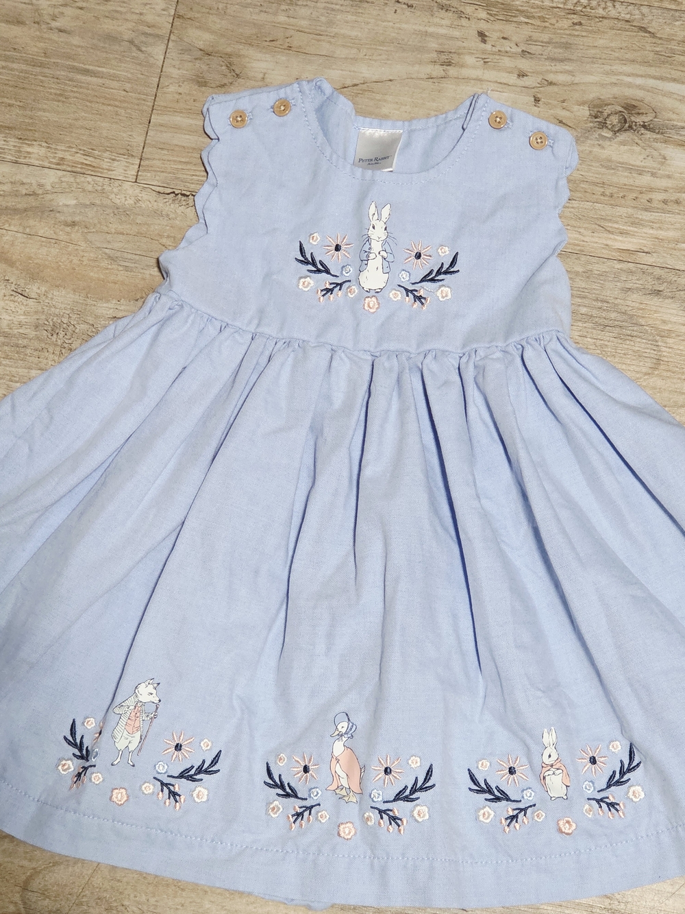 Marks & Spencer Peter Rabbit Embroidered Cotton Chambray Dress 18 Months